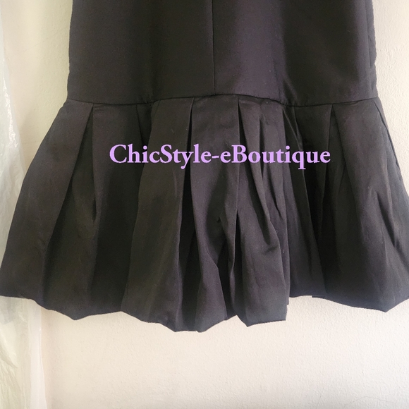 H&M BUBBLE-HEM Dress Bead-embellished Neck H&M Edition Black BNWT - Picture 5 of 7